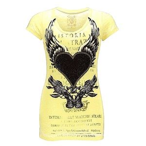 VELVET STONE: Rhinestone Embellished T-shirt - Size Small